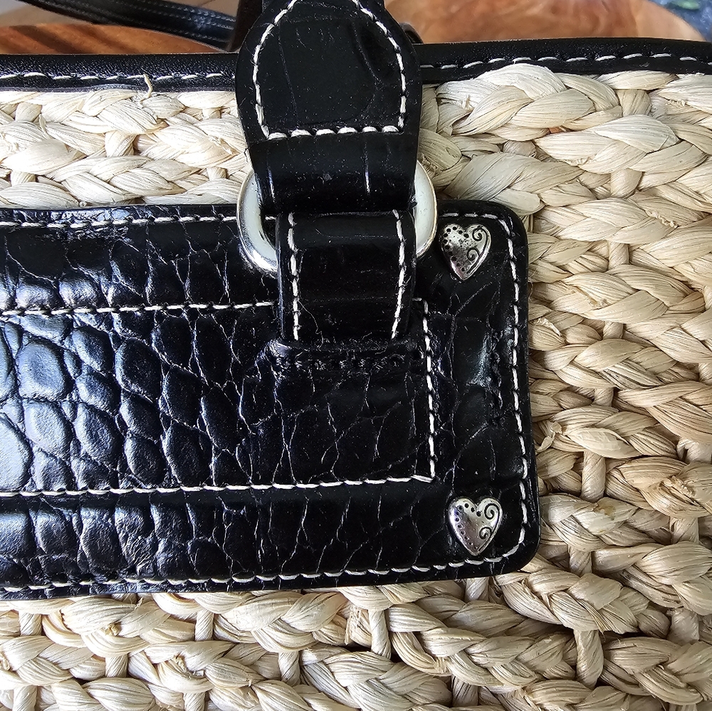 Brighton Straw Handbag with Leather Accents - Picture 10 of 16
